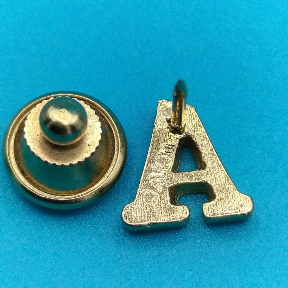 Vintage Avon Initial Letter A Pin Gold Tone Lapel Tie Tac Brooch Small Mini